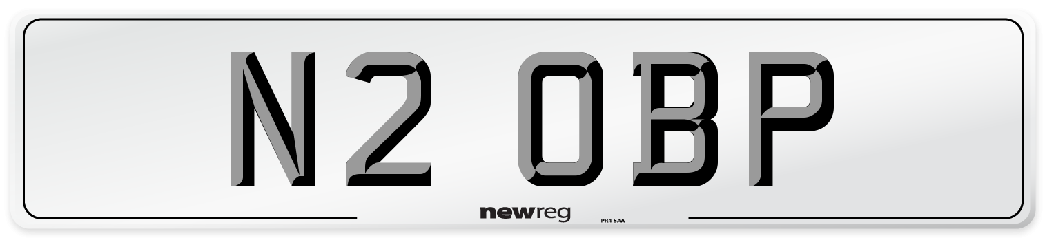 N2 OBP Number Plate from New Reg